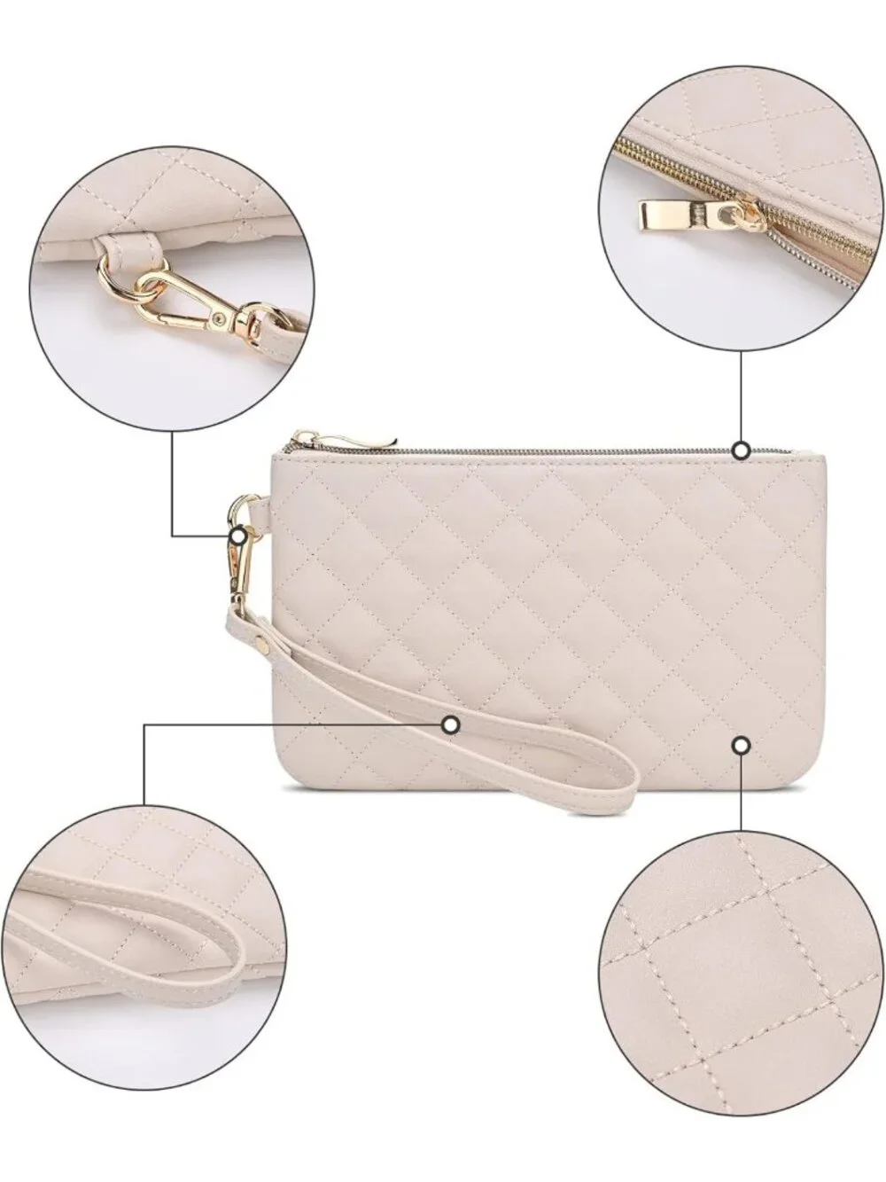 Quilted Small Wristlet Clutch Purse for Women - Stylish, Chic, Perfect for